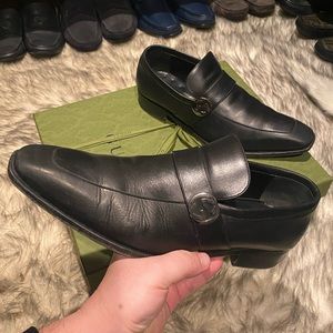 Classic Gucci Black Leather Dress Shoes